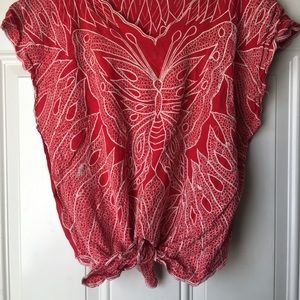 Embroidered Knot Top
